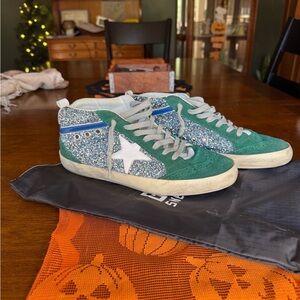 Golden Goose Midstar Glitter Green ✨